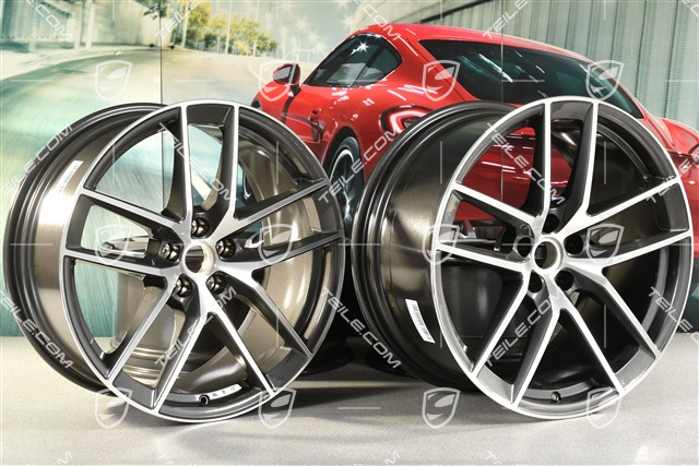 20" komplet felg Macan S, 9J x 20 ET26 + 10J x 20 ET19, Titanium