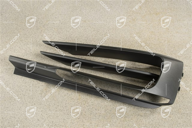 Disc / cover for front bumper retaining frame, Matt black, R