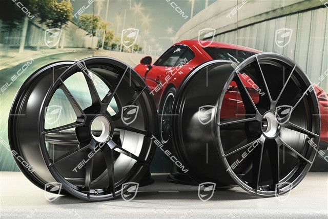 20+21" Carrera GTS, Felgen 8,5J x 20 ET50 + 11J x 21 ET82, schwarz seidenmatt