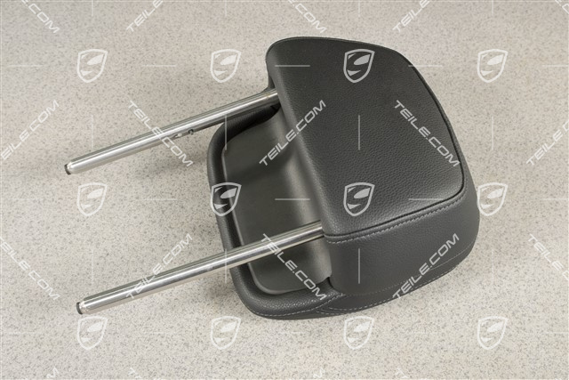 Head rest, rear, Leather, Black, R