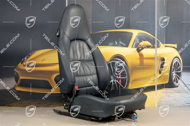Seat, el. adjustable, heating, leather, Metropole blue, Draped, damage, L