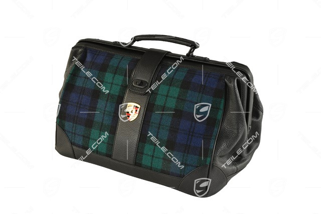 Porsche Classic Pflegeset mit Tasche (Schottenkaro Blau/Grün), für alle Modelle