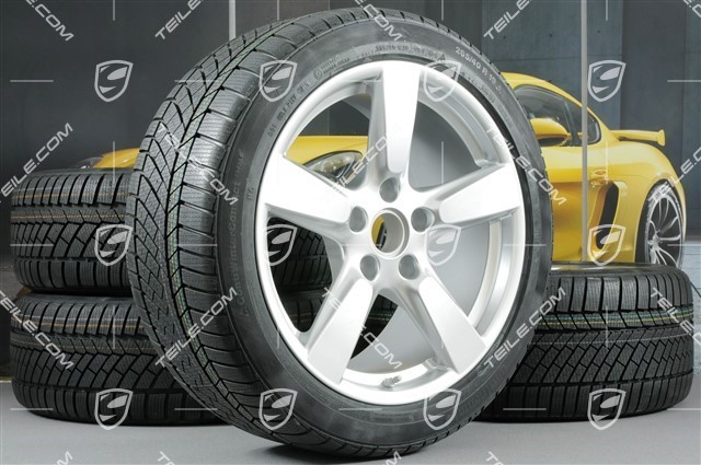 19" winter wheel set "Cayman S", rims 8J x 19 ET57 + 9,5J x 19 ET45 + NEW winter tyres Continental WinterContact TS 830P 235/40 R19 + 265/40 R19, without TPMS