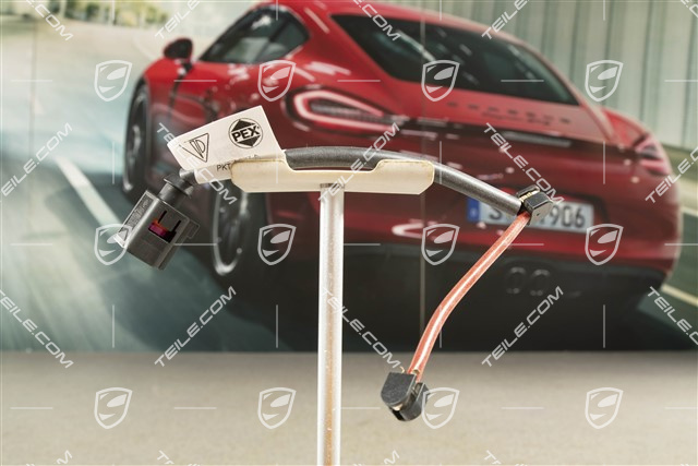 Brake pad wear sensor / warning contact, rear axle, Brake caliper Black / Red lacquered