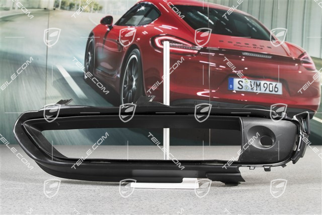 Front bumper, side ventilation grille, lower, Black matte, L