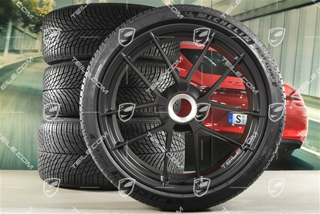 20"+21" Carrera GTS winter wheel set, with central locking, wheel rims 8,5J x 20 ET50 + 11J x 21 ET82 + NEW Michelin winter tyres 245/35 R20 + 305/30 R21, with TPMS, Anthracite Grey