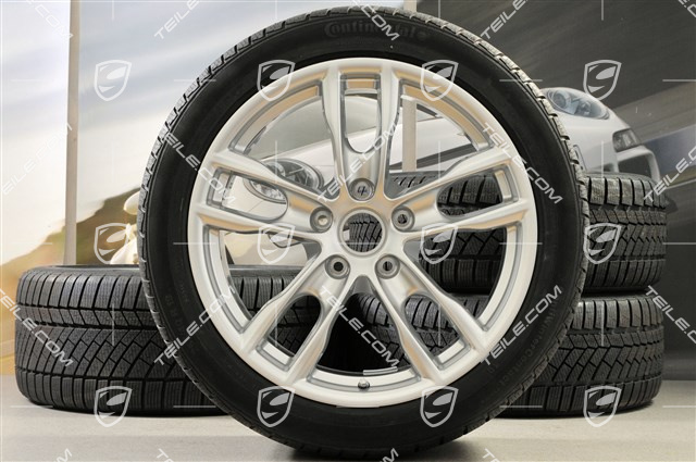 19" winter wheel set Boxster S, 8J x 19 ET57 + 9,5J x 19 ET45, Continental WinterContact winter tires 235/40 R19 + 265/40 R19, DOT 2012, without TPMS