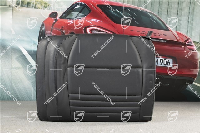 Back seat backrest, leather, black, Cabrio, L