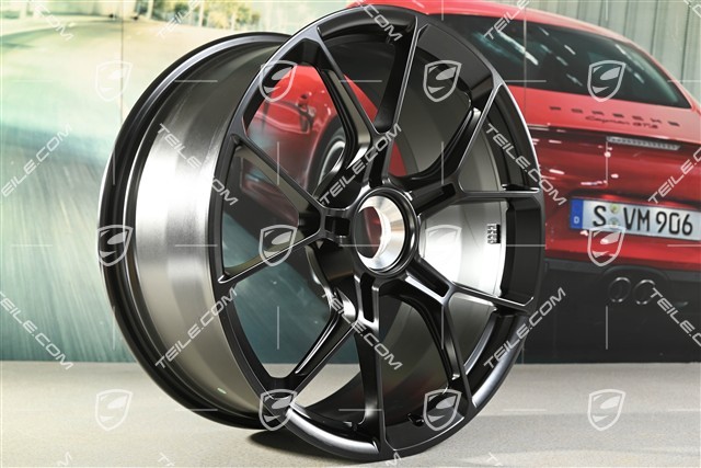 20"+21" GT3 / GT3RS, komplet felg, felgi z centralnym mocowaniem 9J x 20 ET43 + 11,5J x 21 ET46, odpowiednie do użytku zimowego, czarne satynowo-matowe