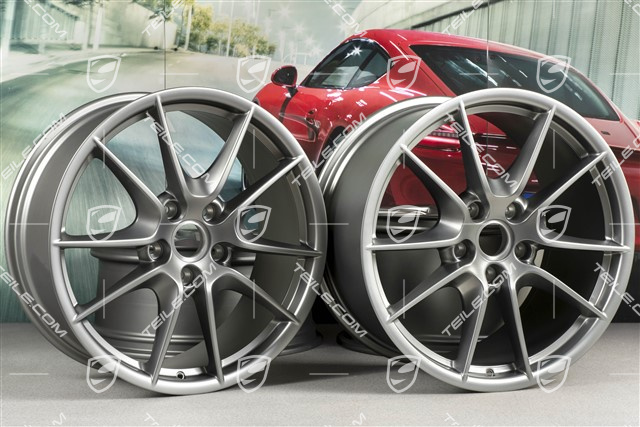 20" Komplet felg Carrera S (III), 8,5J x 20 RT51 + 11J x 20 ET70, platynowy-satyna