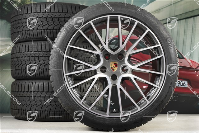 21-inch Cayenne RS Spyder winter wheel set, rims 9,5J x 21 ET46 + 11,0J x 21 ET58 + Continental winter tyres 275/40 R21 + 305/35 R21, with TPMS, Titanium
