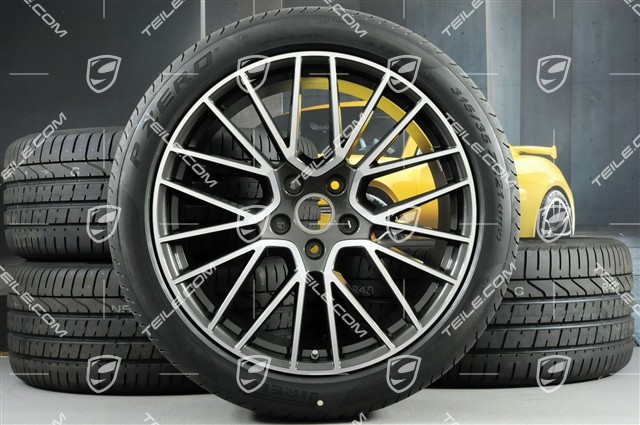 21-inch Cayenne RS Spyder summer wheel set, rims 9,5J x 21 ET46 + NEW 11,0J x 21 ET49 + Pirelli P Zero summer tyres 285/40 R21 + 315/35 R21