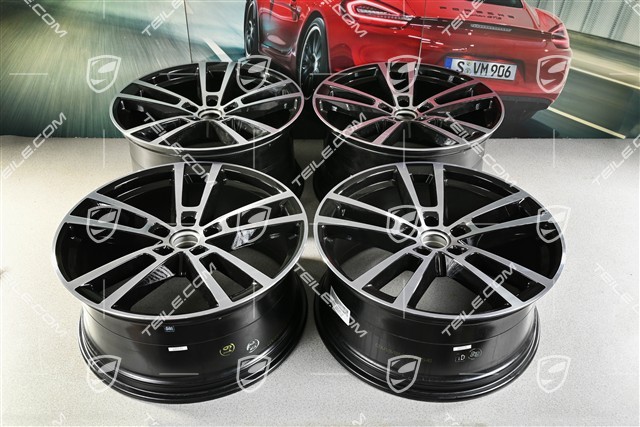 22-inch wheel rim set Cayenne Sport Design, 10J x 22 ET48 +11,5J x 22 ET61, black high gloss