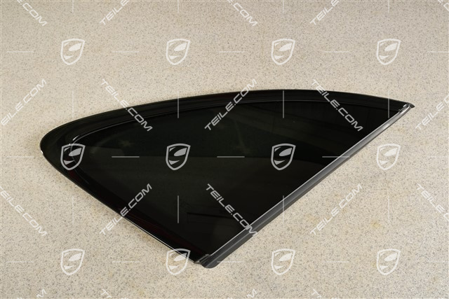 Side window with moulding, Black, Privacy, R