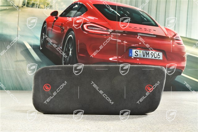 Lordosenstütze, Leder Schwarz mit Karminrot Ziernähte, R