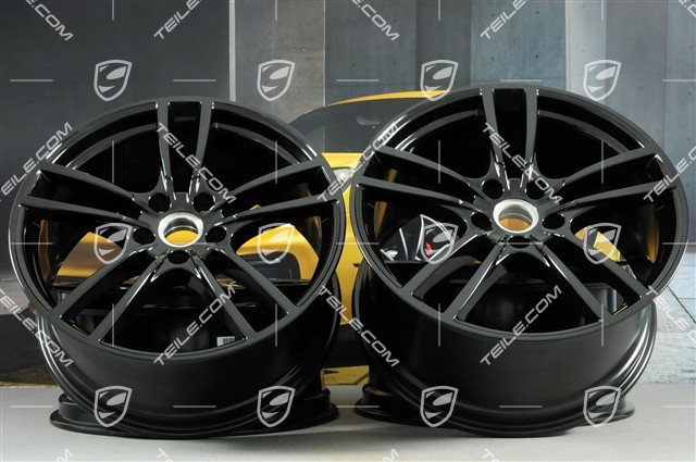 21" Cayenne COUPÉ Turbo Design Felgensatz, Felgen 9,5J x 21 ET46 + 11,0J x 21 ET49, schwarz hochglanz