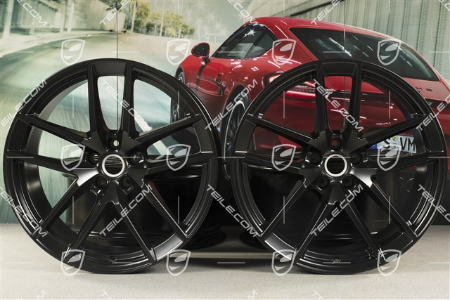 20" Felgensatz Macan S, 9J x 20 ET26 + 10J x 20 ET19, in schwarz seidenmatt