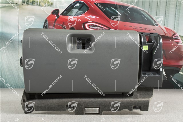 Handschuhkasten, Kunstleder, steingrau, komplett