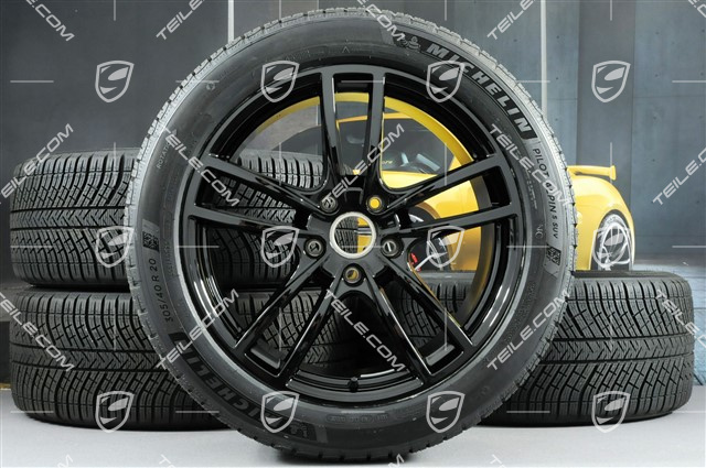 20-inch Cayenne COUPE Sport winter wheel set, rims 9J x 20 ET50 + 10,5J x 20 ET55 + NEW Michelin winter tyres 275/45 R20 + 305/40 R20, with TPMS, black high gloss