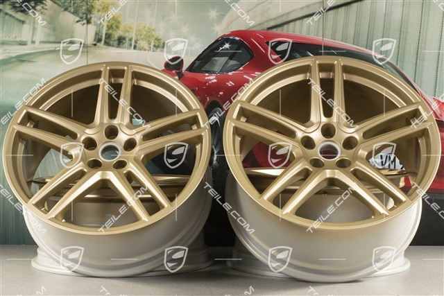 20" komplet felg "Macan Turbo", 9J x 20 ET26 + 10J x 20 ET19, CMS, aurum satynowy półmat