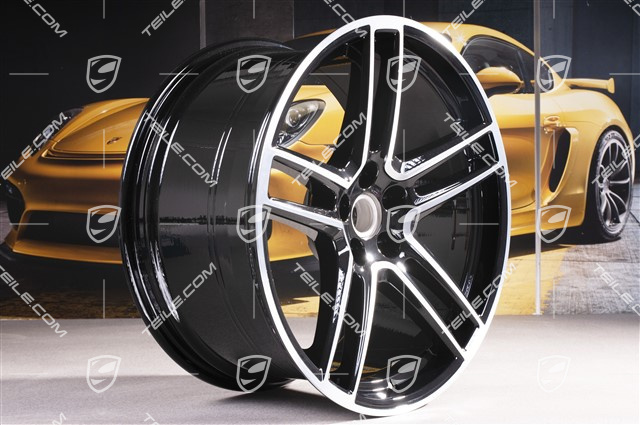 20" komplet felg "Macan Turbo", 9J x 20 ET26 + 10J x 20 ET19, CMS, czarny wysoki połysk