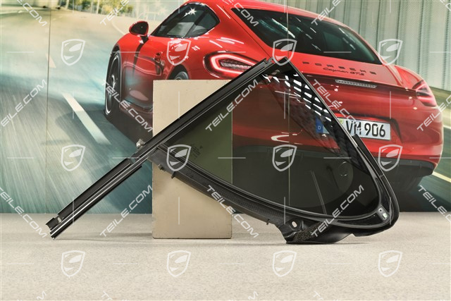 Rear door side window glass, including roll up blind adapter, Privacy glazing, L