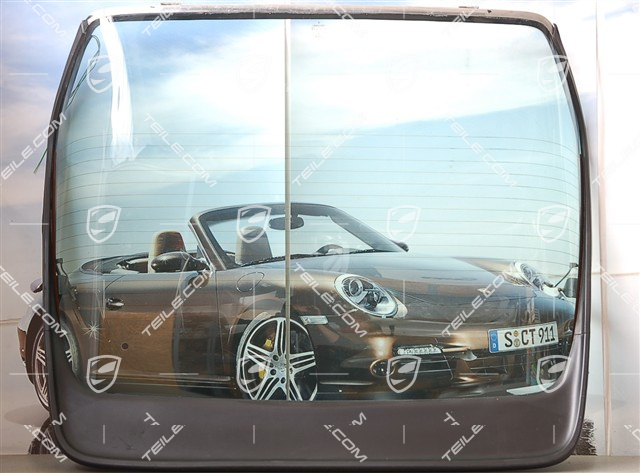 Heckklappe / Heckscheibe, mit Zierleiste und Heckspoiler