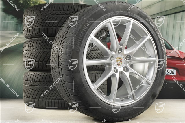 20-inch Cayenne COUPE Design winter wheel set, rims 9J x 20 ET50 + 10,5J x 20 ET55 +  Continental winter tyres 275/45 R20 + 305/40 R20, with TPMS