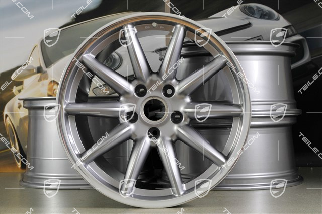 19" Felgensatz Carrera Sport, 8,5J x 19 ET55 + 11,5J x 19 ET50, GT Silver.
