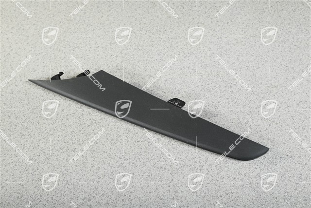 Trim cover for front bumper retaining frame, lower part, Matte Black, L