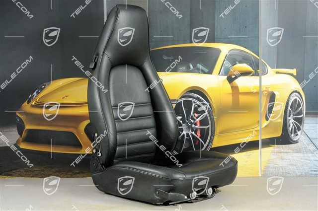 Seat, leather/leatherette, Black, damage, L