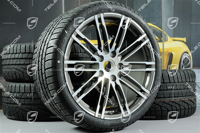20" Turbo III Winterräder Satz, 8,5J x 20 ET51 + 11J x 20 ET70 + NEUE Pirelli Winterreifen 245/35 ZR20 + 295/30 ZR20, mit RDK-Sensoren