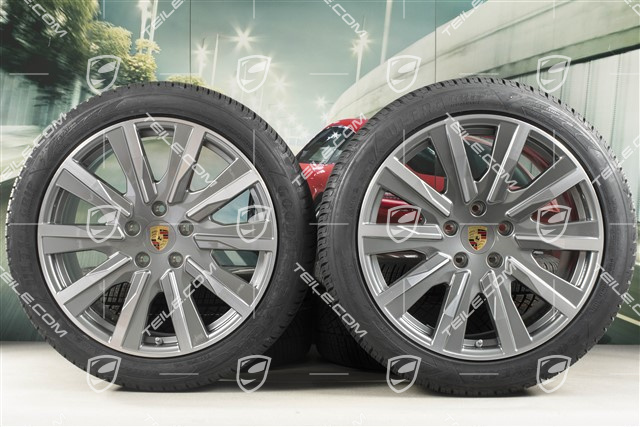 20-inch Taycan Tequipment Design winter wheel set, rims 9J x 20 ET54 + 11J x 20 ET60 + NEW Goodyear winter tyres 245/45 R20 + 285/40 R20