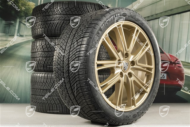 20-inch winter wheels set "Exclusive Design", rims 9,5 J x 20 ET71 + 10,5 J x 20 ET71 + Michelin Pilot Alpin 4 winter tires 275/40 R20 + 315/35 R20, Aurum satin mat