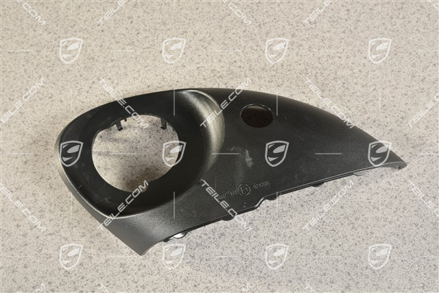 Spiegelfussgehäuse / Spiegel, Blende unten mit Loch für licht , Schwarzmatt, L