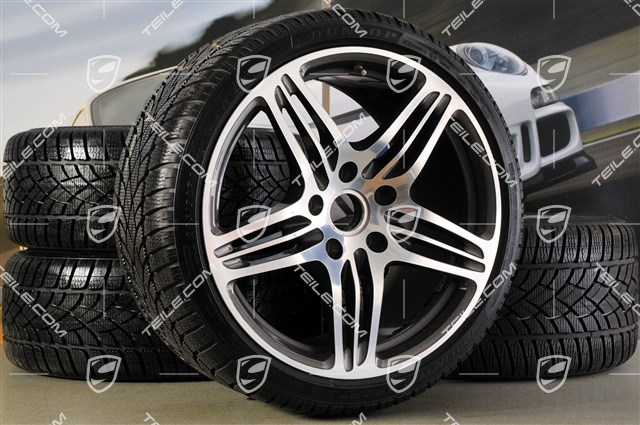 19" Winterräder Satz Turbo (4 Felgen + 4 Reifen), 8,5J x 19 ET56 + 11J x 19 ET51, 235/35R19 + 295/30R19, RDK Sensoren