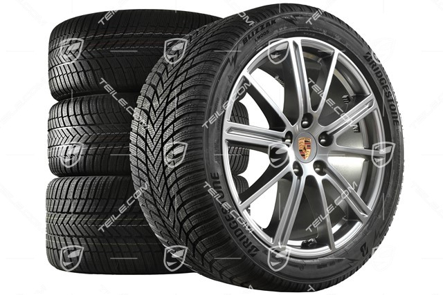 20-inch Panamera Turbo Winter wheel set, wheel rims 9,5J x 20 ET71 + 10,5J x 20 ET71 + Bridgestone winter tyres 275/40 R20 + 315/35 R20, Adamantium
