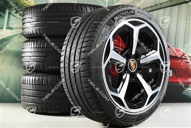 20" Offroad Design summer wheel set, 9J x 20 ET54 + 11J x 20 ET60 rims + Michelin 245/45 R20 + 285/40 R20 summer tyres, high-gloss black