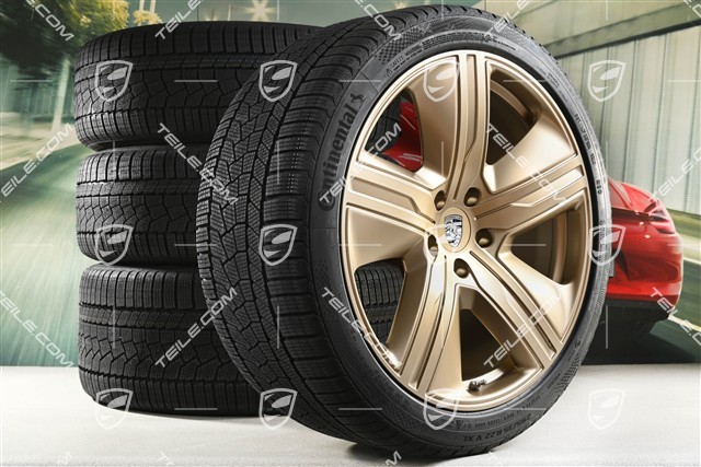 22-inch Macan Exclusive Design winter wheel set, rims 9J x 22 ET29 + 11J x 22 ET47 + Continental winter tyres 255/40 R22 + 295/35 R22, neodyme