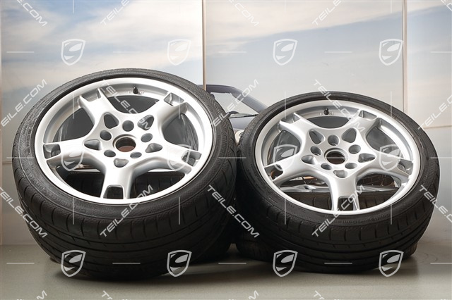 19" Komplet kół letnich Carrera S, felgi 8J x 19 ET 57 + 11J x 19 ET 67 + NOWE opony letnie 235/35 R19 + 295/30 R19