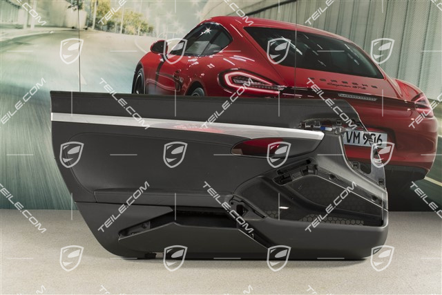 Türverkleidung, BOSE / Zierblende Türtafel in Galvanisiert, Leder Schwarz, L (beschadigt leder)