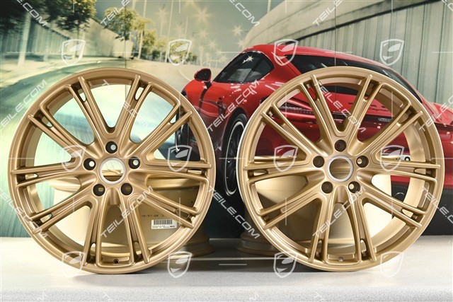 21" Felgensatz Panamera Exclusive, 9,5J x 21 ET71 + 11,5J x 21 ET69, Aurum