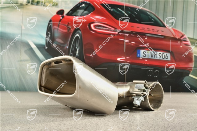Tail pipe, oval, brushed steinless steel