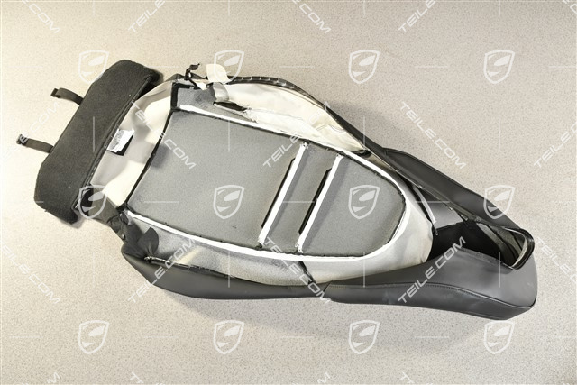 Lehnenbezug, Leder, Schwarz, L