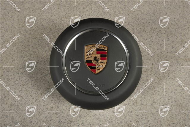 Hybrid, Airbag-Einheit für Lenkrad, Leder, Schwarz