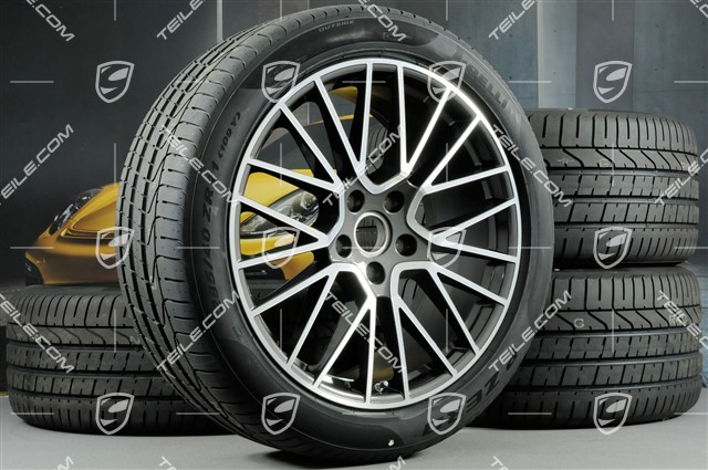 21-inch Cayenne RS Spyder summer wheel set, rims 9,5J x 21 ET46 + NEW 11,0J x 21 ET49 + Pirelli P Zero summer tyres 285/40 R21 + 315/35 R21