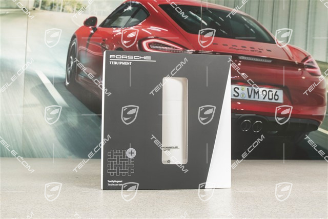 Textilpflegeset, 300 ml Pflege, zwei Baumwolltücher und eine Bürste