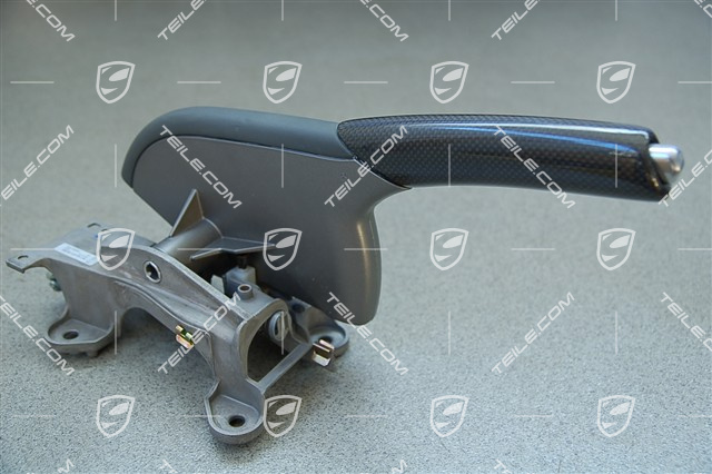 Handbremshebel komplett, Carbon, schwarzes Leder