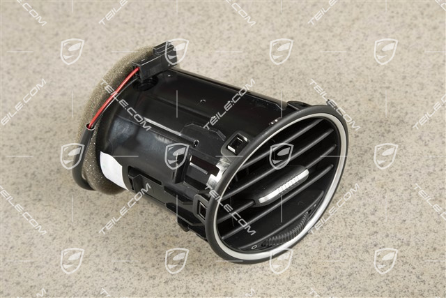 Dashboard vent, Black/Galvano silver
