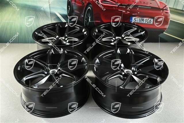 21" komplet felg GT Design, 9,5J x 21 ET27 + 10J x 21 ET19, czarny satynowy półmat